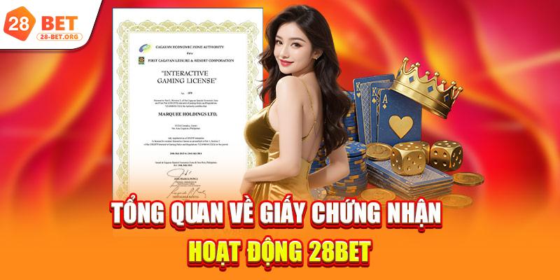 Tổng quan về giấy chứng nhận hoạt động 28bet